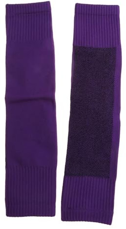 OAIEU Erwachsene Atmungsaktive Sport-Fußballsocken Männer Frauen Laufen Radfahren Wadensocken Schienbeinschoner Beinärmel Socken(Lila)