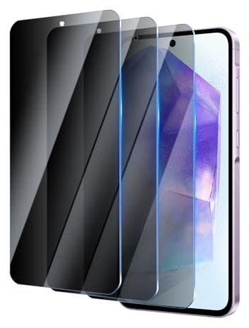 YUXINDZ 3 Stück Sichtschutz Schutzfolie für Samsung Galaxy A55/A35 6,6 Zoll, Anti-Spy Displayschutz Folie Blickschutzfolie, 9H Härte, Anti-Kratzer, Bläschenfrei