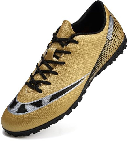 Topwolve Fußballschuhe Herren Kunstrasen Fussballschuhe Professionelle Kinder Athletics Trainingsschuhe Sport Outdoor Football Schuhe,Gold,37 EU