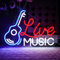 OYCGZV Live Music Neon Cartel Guitarra Música Led Neón Cartel Pared Música Neón Sign USB Led Cartel para Cerveza Bar Rock Música Estudio Oficina Garaje Dormitorio Habitación