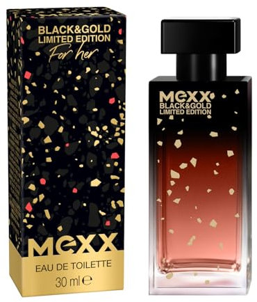 Mexx Black & Gold Limited Edition Woman Eau de Toilette, sinnlich-blumiger Damenduft, 30ml