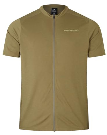 Endura Men's Loop Zipped Short Sleeve Jersey, Tweed Green, XL