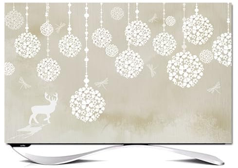 Hixingo 32“-80” TV Dust Cover, TV Screen Cover Stretch Television Cover Reversible Soft Universal Elastic TV Screen Protection Cover TV Protection Cover (65(152x92cm),Reindeer)