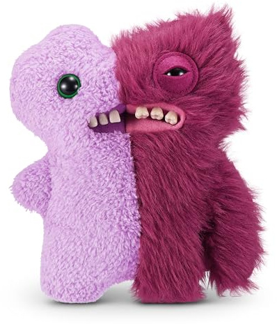 Fuggler Misfit Monsters 9-inch by ZURU, Funny Ugly Monster Plush Toy, Soft Doll Plushies for Kids and Adults (Gaptooth Mcgoo & Wide Eyed - Lilac & Red)