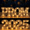 Rossesay 2 Pcs LED 2025 Prom Marquee Letters Signs Large Prom 2025 Letters with Lights Graduation Centerpieces for Tables Wooden Light up Signs Preschool Senior College Graduation Party Supplies