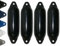 12skipper Bootsfender 4er-Set Majoni Fender Star 25 Langfender - schwarz