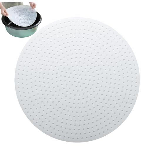 Silicone Mat, 7 Inch Heat-Resistant Silicone Steamers Liner, Non-stick Steamers Insert with Multi-holes, Reusable Steamers Basket Liners for Commercial Rice Cooker