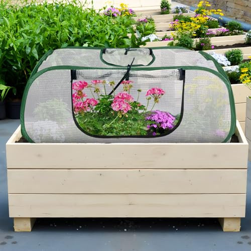 Raised Garden Bed Cover,Garden Row Plants Cover Accelerator, 45 L x 22 W x 16 H Greenhouse Cover for Raised Garden Bed and Vegetable Rows (1 Pack)
