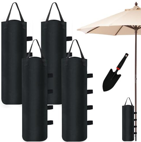 HuaMuDM Gazebo Weights, Pack of 4 Sandbags for Weighting, Gazebo Sandbags with Trowels, Weights for Gazebo, Sandbag Weight 800D Oxford Fabric, Sandbag Weight for Gazebo Tent Garden