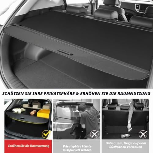 Kofferraumabdeckung Vorhang für Hyundai i30 Hatchback 2009-2019, Einziehbarer Hintere Kofferraum Hutablage, Schattenschutz Privatsphäre Vorhang