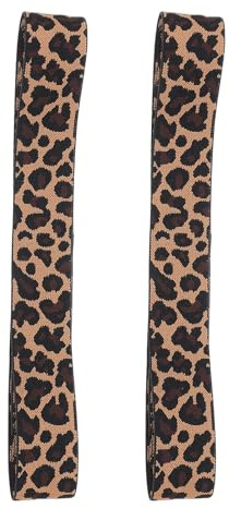 FESTFENDS 2 Correas Ajustables para Pelucas de Nylon Diseño de Leopardo, sin Pegamento ni Cinta, Sujetan Peluca Cómodamente Mayoría de Personas