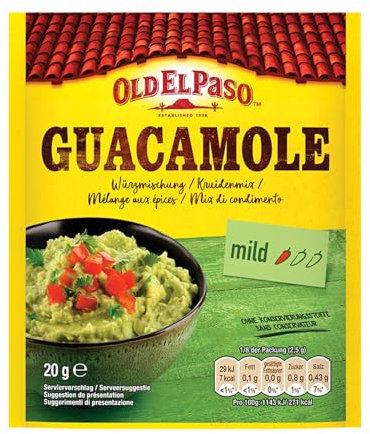 Old El Paso Mezcla de especias para Guacamole, mezcla lista para preparar un dip a base de aguacate, 1 x 20 g