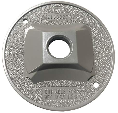 Sigma Engineered Solutions 14381 1/2-Inch 1 Hole Round Lamp Holder Weatherproof Cover, Gray