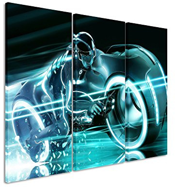Bilderwelten Leinwandbild 3 teilig Tron_Garrett_Hedlund_3x90x40cm (Gesamt 120x90cm) _Ausführung schöner Kunstdruck auf echter Leinwand als Wandbild auf Keilrahmen