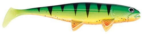 Jackson Gummifisch Hecht Angeln Profi Köder -The Big Fish 30cm. Farbe Firetiger. Angelköder Shad. Profi XL Hechtköder und Welsköder. Großer Gummiköder Softbait