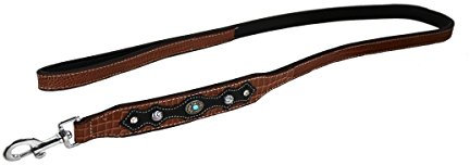 MICHUR Lakota Leine Hundeleine Leder, Flachleine, Lederleine Hund, PASSEND ZUM Halsband Lakota, Braun, Leder Gr. (ca.) 150x2,5cm
