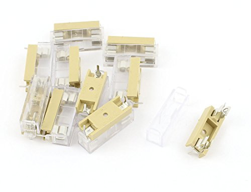 sourcing map 10Stk Kunststoff Gehäuse Sicherungshalterung Halter für 6x30 mm Sicherung Rohr