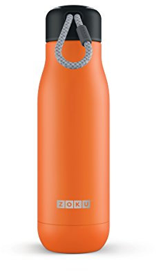 Zoku - Botella de Acero Inoxidable (530 ml, 7,2 x 7,2 x 24,4 cm), Color Naranja