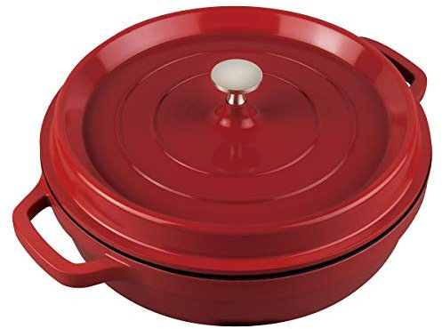 Master Poêle 4qt antiadhésif Dutch Cocotte, EN FONTE D'ALUMINIUM, Rouge