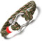 HALUKAKAH ● Vela ● Bracciale Uomo Corda in Nylon Multistrato Verde dell'Esercito Fatto a Mano Chiusura a Vite Argento 8.26(21cm) con Pacco Regalo Gratuita