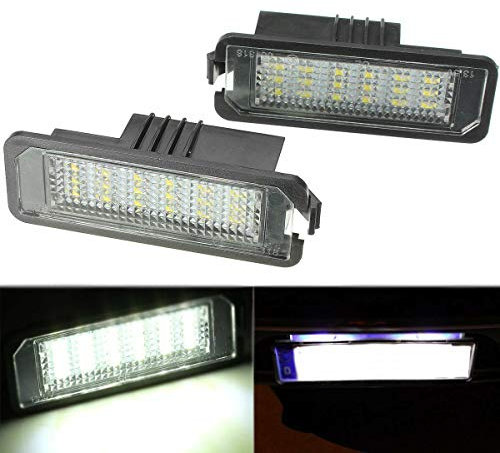 GSRECY 2PCS 18-SMD LED Number License Plate Light Fits For GOLF GTI MK4 MK5 MK6 Phaeton Polo CC Etc