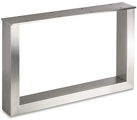 SOTECH Tischgestell TAB Edelstahl gebürstet Profil 80 x 40 mm Höhe: 400 mm Tiefe 600 mm Tischkufen Industriedesign Tischuntergestell Tischkufe Kufengestell