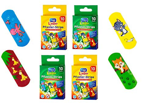 varivendo Notizblock + 40 Kunterbunte Figo Kinderpflaster Pflaster Kinder Wundpflaster Kunterbunt (e. 40x Tierkinder)