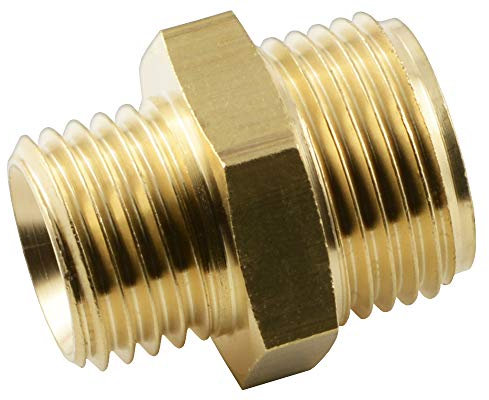 Fittingteile - Doppelnippel mit Metrisch-Zöllig Gewinde Messing Druckluft Wasser Adapter (Gewinde: G 1/4 - M16 x 1,5)