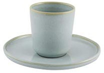 Kaffeetasse mit Untertasse ohne Henkel, blau, Erde, Casa Alegre