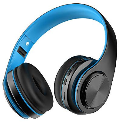Funwaretech Cuffie Bluetooth Wireless con Microfono, Cuffie Over Ear Stereo Hi-Fi Pieghevoli con Morbido Paraorecchie, Supporto Micro SD/TF, Radio FM per iPhone/Samsung/iPad/PC(Blu)