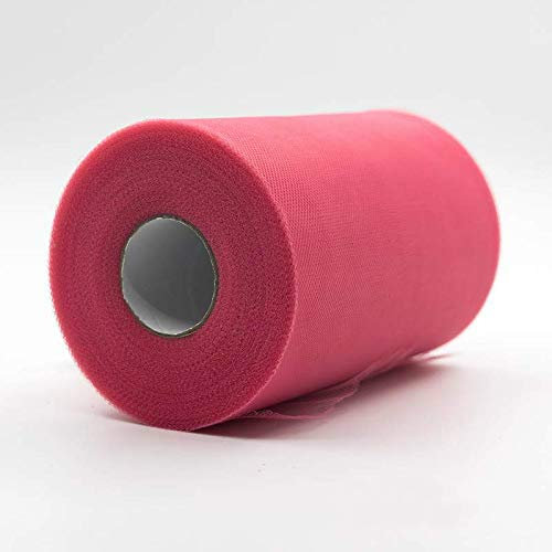 WILLBAN Rouleau de tulle en organza pour décoration de mariage, fête prénatale, 15 cm, rouge pastèque