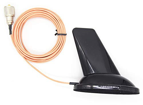 Auto Antenne, Asudaro Auto Hai Dach Stab Antenne UHF/VHF Dualband-Antenne mit 5M-Koaxialkabel,Dachantenne Signal Amplifier Universal Kfz Antenne für Auto Mobilfunk Walkie-Talkie,Schwarz