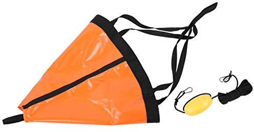 Alomejor Boat Anchor Float Set 24-Inch Drift Sock Sea Anchor Drogue with Kayak Tow Rope Line Buoy Ball Float(orange)