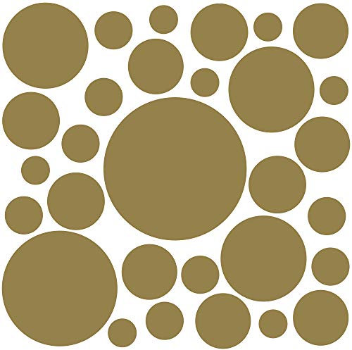 PREMYO 30 Punkte Wandsticker Kinderzimmer Mädchen Jungen - Wandtattoo - Wandaufkleber Selbstklebend Gold