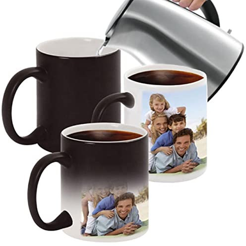 Yourdesign Personalised Heat Change Mug - Personalise with Two Photos - Magic Image Reveal Cup - Funny Unusual Photo Mug Gift