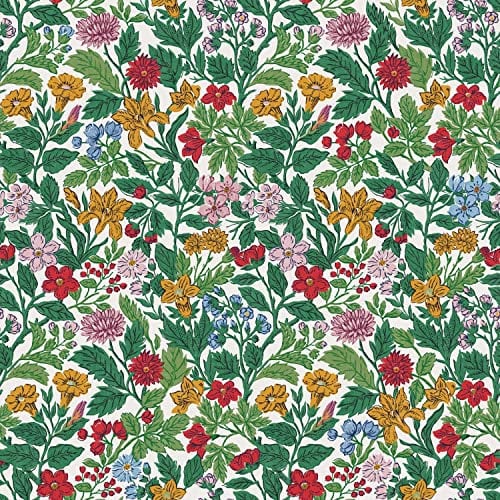 Graham & Brown Joules Arts and Crafts Floral Rainbow Wallpaper | Easy Paste The Wall Application | Multicoloured Floral Design | Eco Friendly