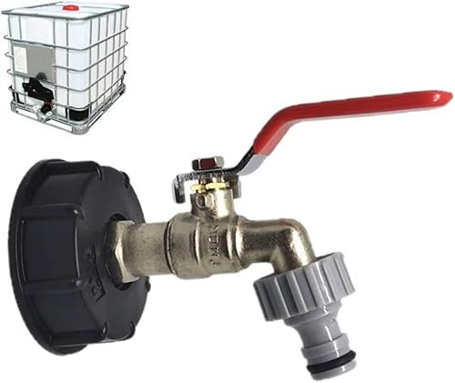 EKKJNQ IBC Ball Outlet Valve IBC Adapter, Water Tank Accessories Adapter 1/2 Inch Garden Hose Tap Water Tank Hose Connection Replacement for IBC Rainwater Tanks