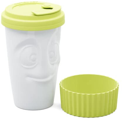 Fiftyeight - To Go Becher Lecker 400 ml - Limette - Bundle mit 2 Stück - Hartporzellan in bruchsicherer Hotelqualität - 100% Made in Germany