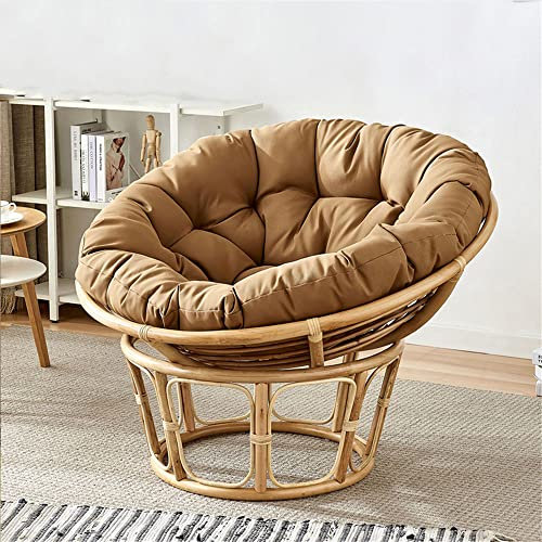 Morbuy Cuscino per Sedie sospese, Cuscino Poltrona Papasan Rotondo Spessa Comoda Seduta Traspirante Cuscino per Interno ed Esterno Giardino (60x60CM,Cachi)