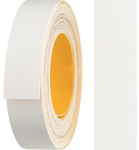 haggiy Melaminkanten-Band selbstklebend 18mm x 5m I Kantenband I Möbelkantenband I Sicherer Halt ohne Bügeln I Kantenumleimer I Furnier für Regalbretter/Holzplatten (Weiß)