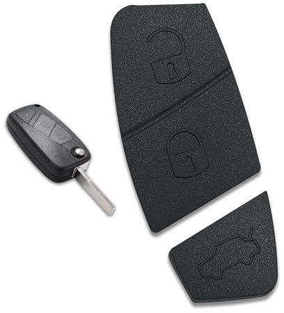 Lage Tasti di Ricambio per Chiave compatibili con Fiat Grande Punto, Panda, Doblò, Ducato, Bravo, Idea, Lancia Ypsilon, Musa, Croma - Tastierino Gommino Pad 3 Pulsanti in Gomma Silicone (1 pezzo)