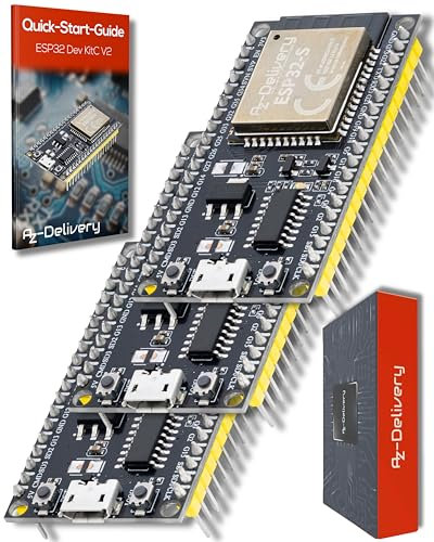 AZDelivery 3 x ESP32S NodeMCU Module WLAN WiFi Dev Kit C Development Board mit CH340 (Nachfolgermodell zum ESP8266) kompatibel mit Arduino und inklusive E-Book!