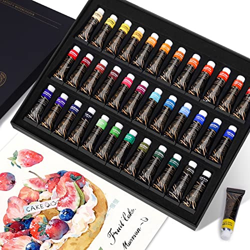 Paul Rubens Künstler-Aquarellfarben-Set, 36 x 5 ml, lebendige Farben, Aquarellröhrchen für professionelle Künstler und Hobbist, Kunstbedarf für Aquarellmalerei, Comic, Illustration, Dekoration