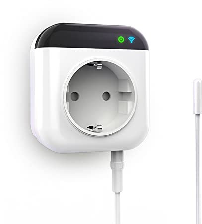 LVYXON WLAN/Bluetooth Thermostat Steckdose Digitaler Temperaturregler mit Heizung- und Kühlmodus. Fernbedienung mit Temperatursensor und Memory-Funktion LCD-Display, (Weiß)