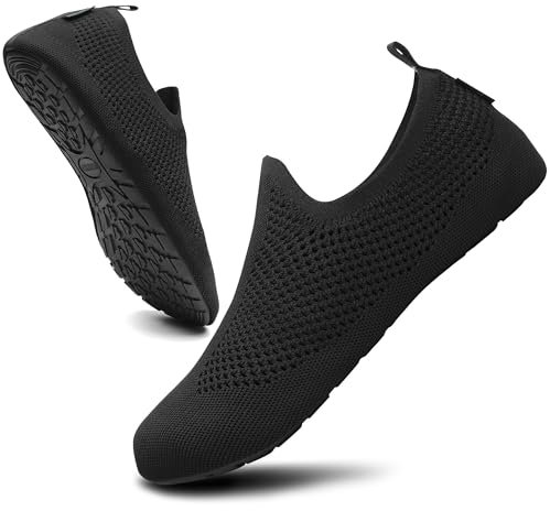 Saguaro Hausschuhe Damen Herren Rutschfes Atmungsaktiv Pantoffeln Unisex Bequem Slippers, Yoga Schwarz 38/39
