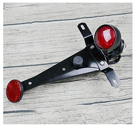 Motorrad Blinker GN / Max250 Retro-Motorrad Modifizierte Aluminiumlegierung Rundes Rücklicht Bremslicht Kennzeichenleuchte Mit Halterung (Größe : EIN)