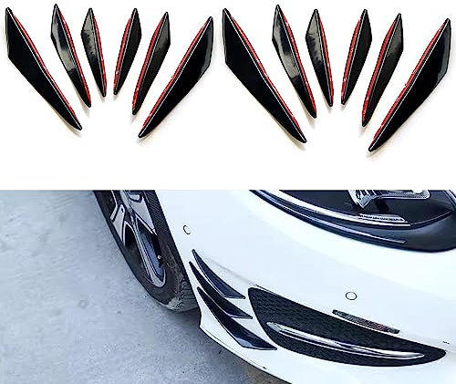 Ygapuzi Universal Spoiler Kit - 12 Pcs Personalisierte Autoslipper mit HalbmondMahonBackstosslipps Auto Deco Aufkleber für Auto SUV LKW (Schwarzes Glanzgesetzt)