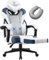 Vigosit Gaming Stuhl PRO, Gaming Sessel Brostuhl Ergonomische fr Erwachsene, Office Nap Gaming Chair Sthle Schreibtischstuhl mit Sitzkissen Fusttze, Mesh Drehstuhl Massagesessel (Wei Blau)