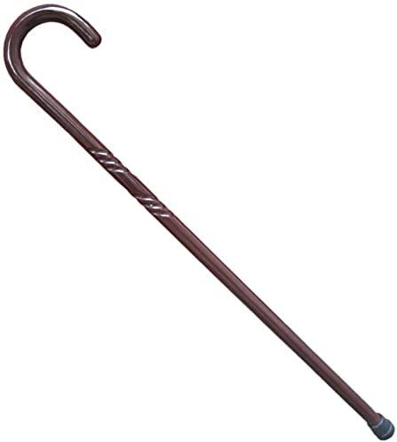 Canes Holzstock, Gehstock aus Holz im traditionellen Stil mit Gummispitze für Männer und Frauen, 36 Zoll Höhe, Braun