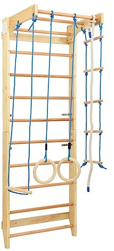 RAUGAJ Indoor Climbing Playset with Ladders Rings Wood,Item Material: Pine wood, plywood